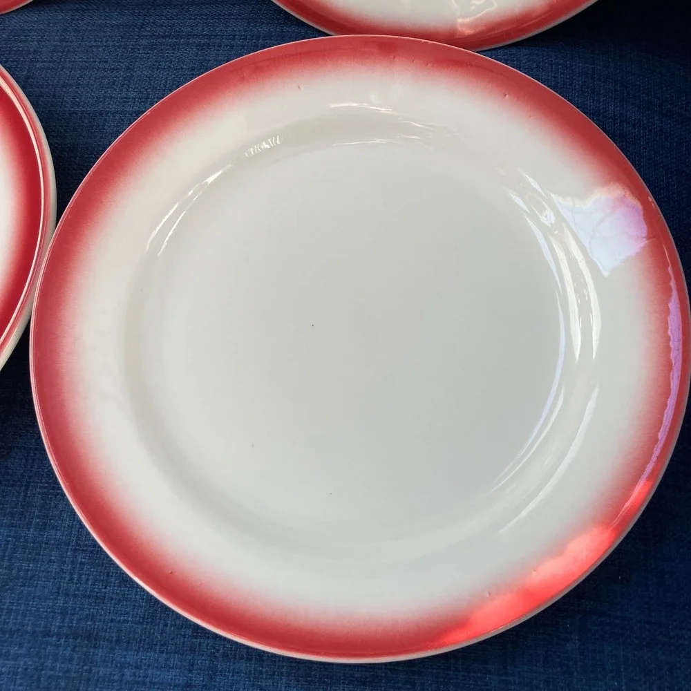 Homer Laughlin Best China Red Airbrush Rim 8.75